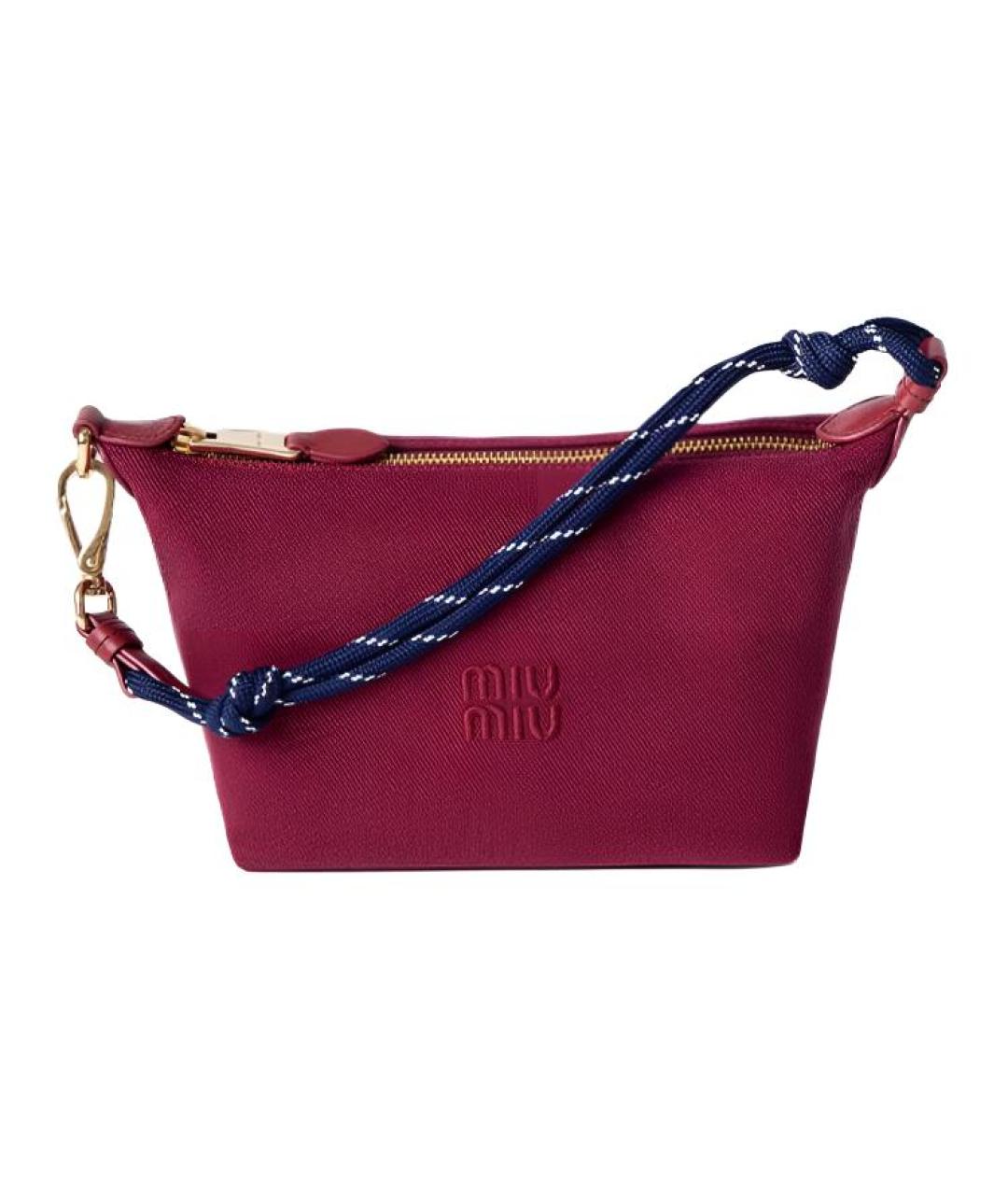 MIU MIU Бордовая тканевая сумка с короткими ручками, фото 1