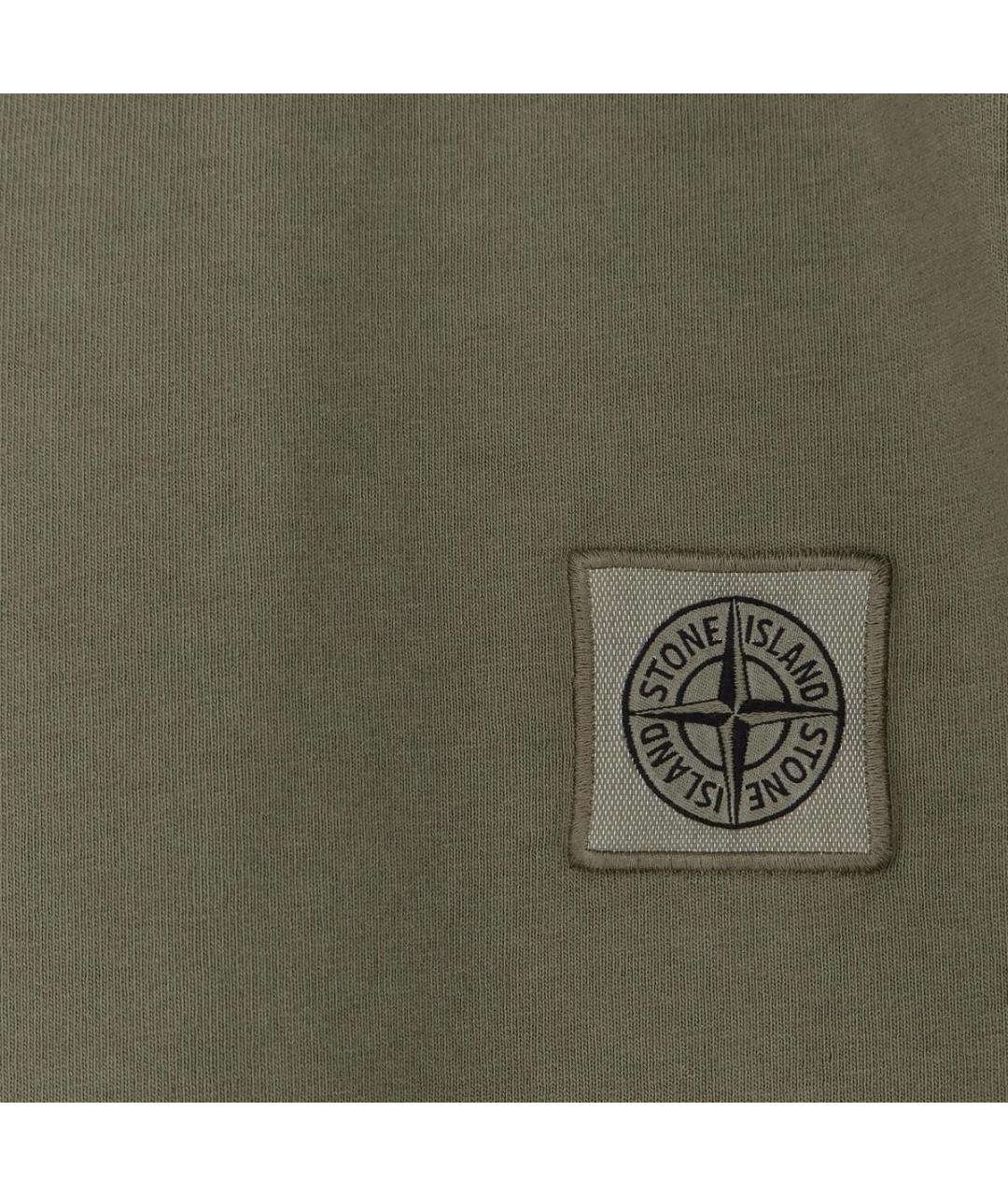 STONE ISLAND Зеленая хлопковая футболка, фото 5