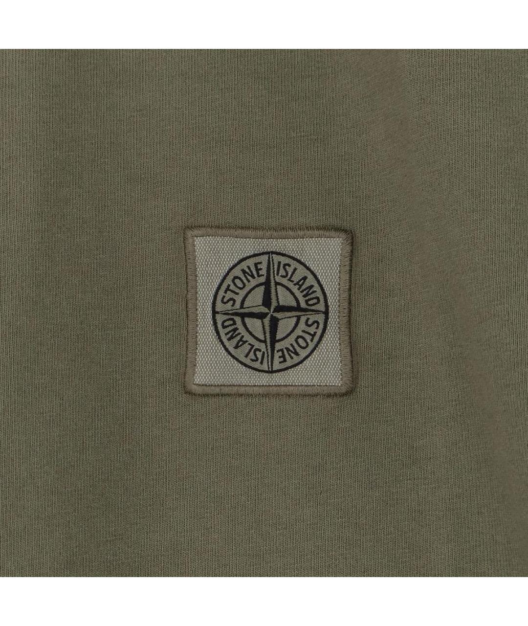 STONE ISLAND Зеленая хлопковая футболка, фото 3