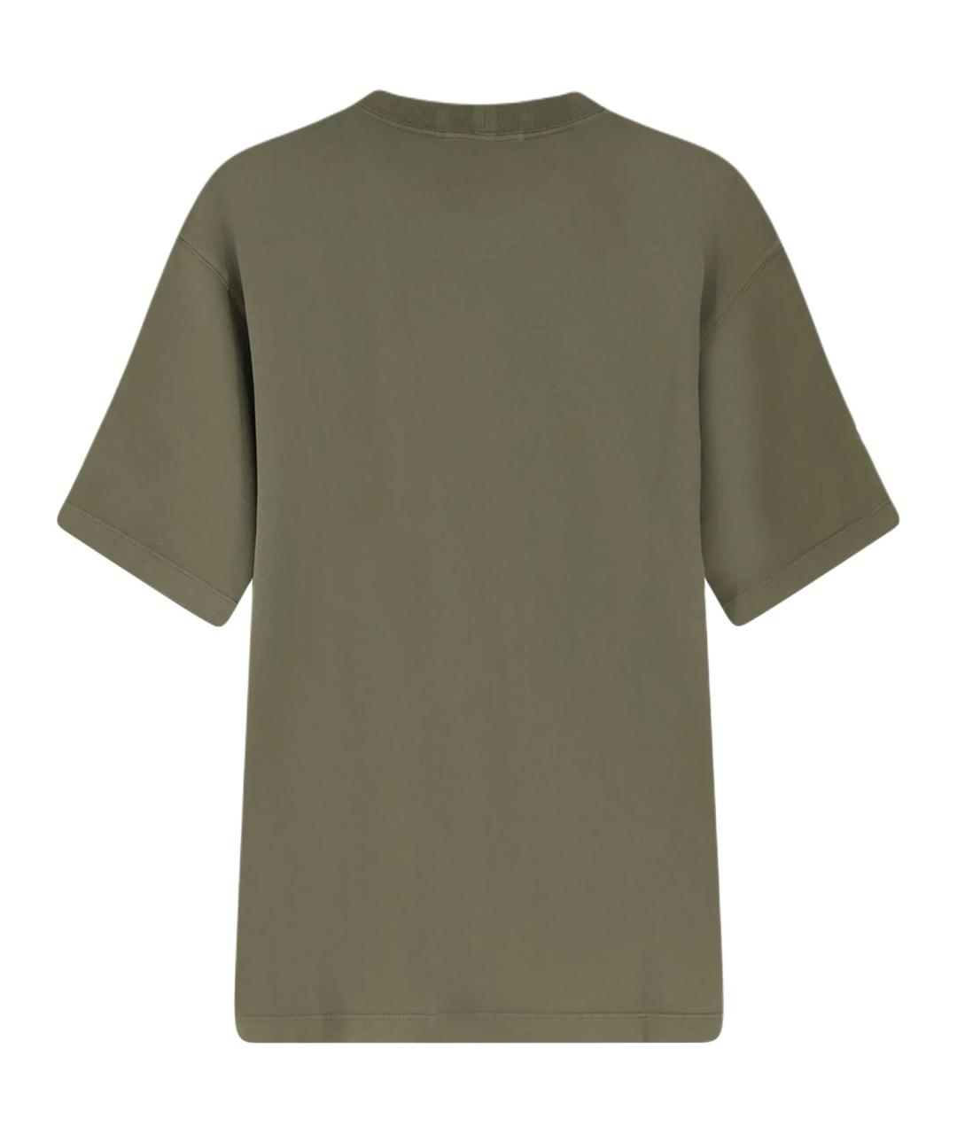 STONE ISLAND Зеленая хлопковая футболка, фото 2