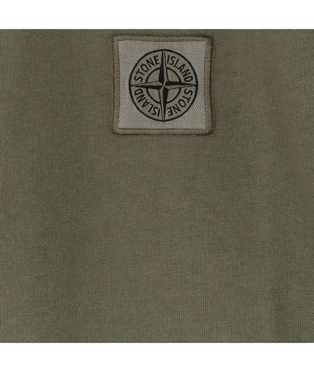 STONE ISLAND Зеленая хлопковая футболка, фото 4