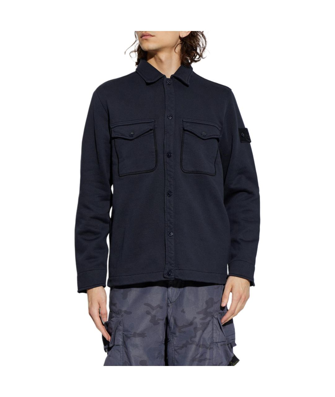 STONE ISLAND Темно-синяя рубашка, фото 3