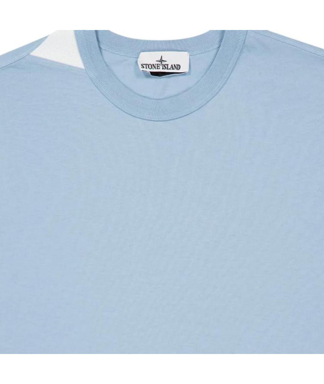 STONE ISLAND Синяя хлопковая футболка, фото 4