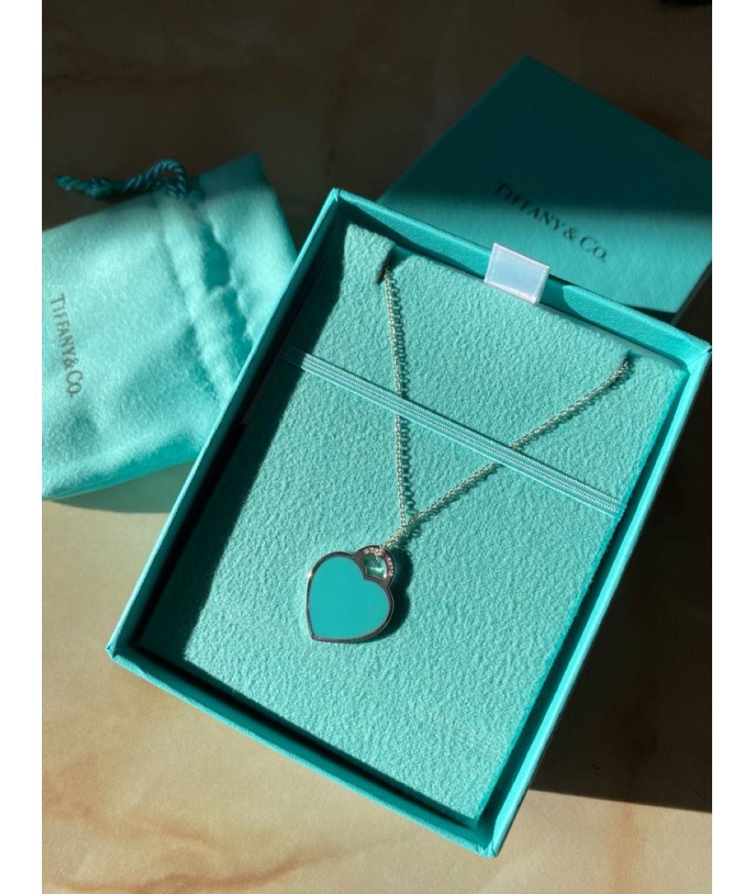 TIFFANY&CO Бирюзовая серебряная подвеска, фото 3