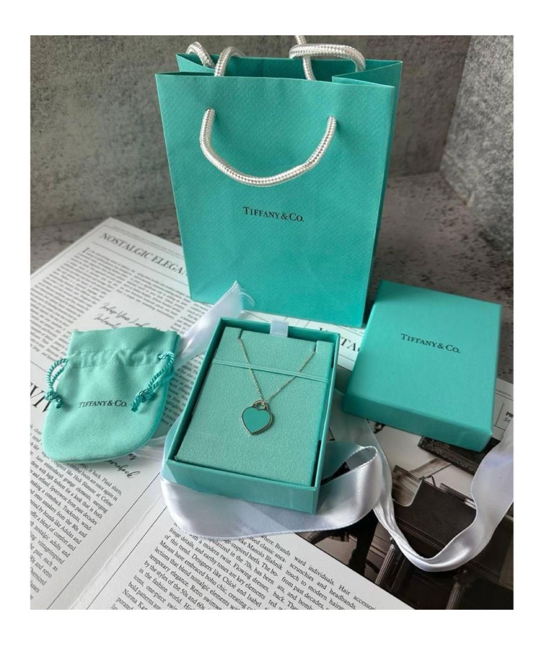 TIFFANY&CO Бирюзовая серебряная подвеска, фото 6