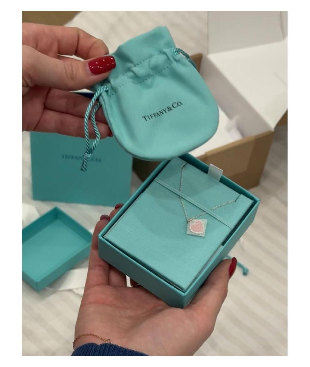 TIFFANY&CO Розовая серебряная подвеска, фото 2