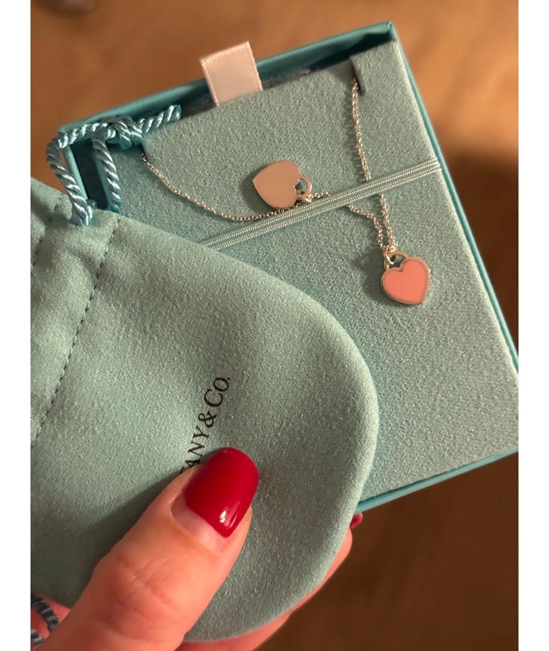 TIFFANY&CO Розовая серебряная подвеска, фото 7