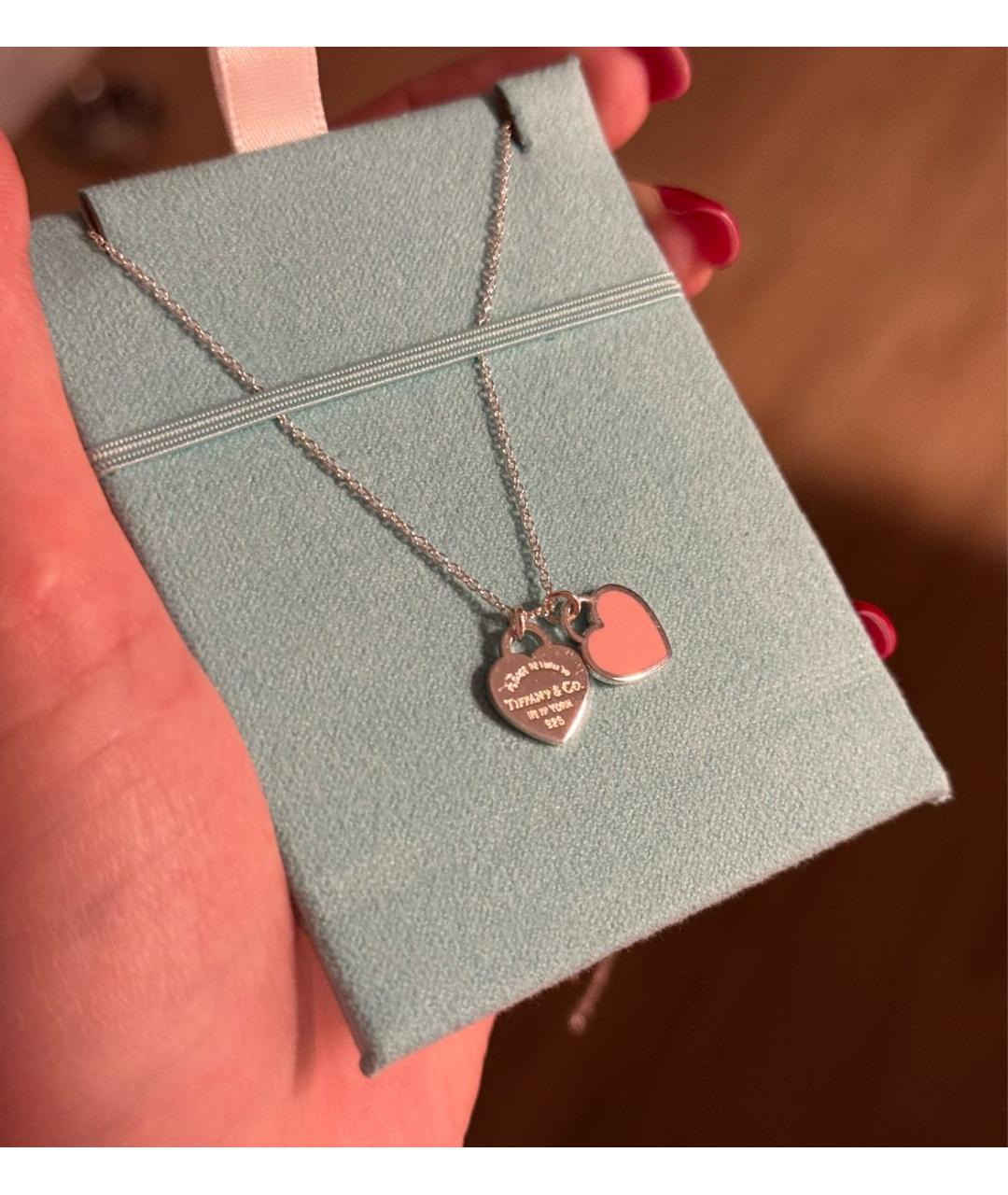 TIFFANY&CO Розовая серебряная подвеска, фото 6