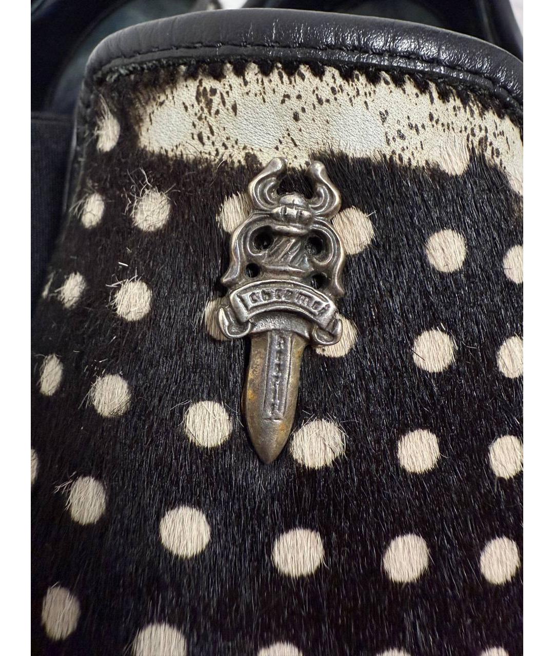 CHROME HEARTS Черные кожаные кеды, фото 5