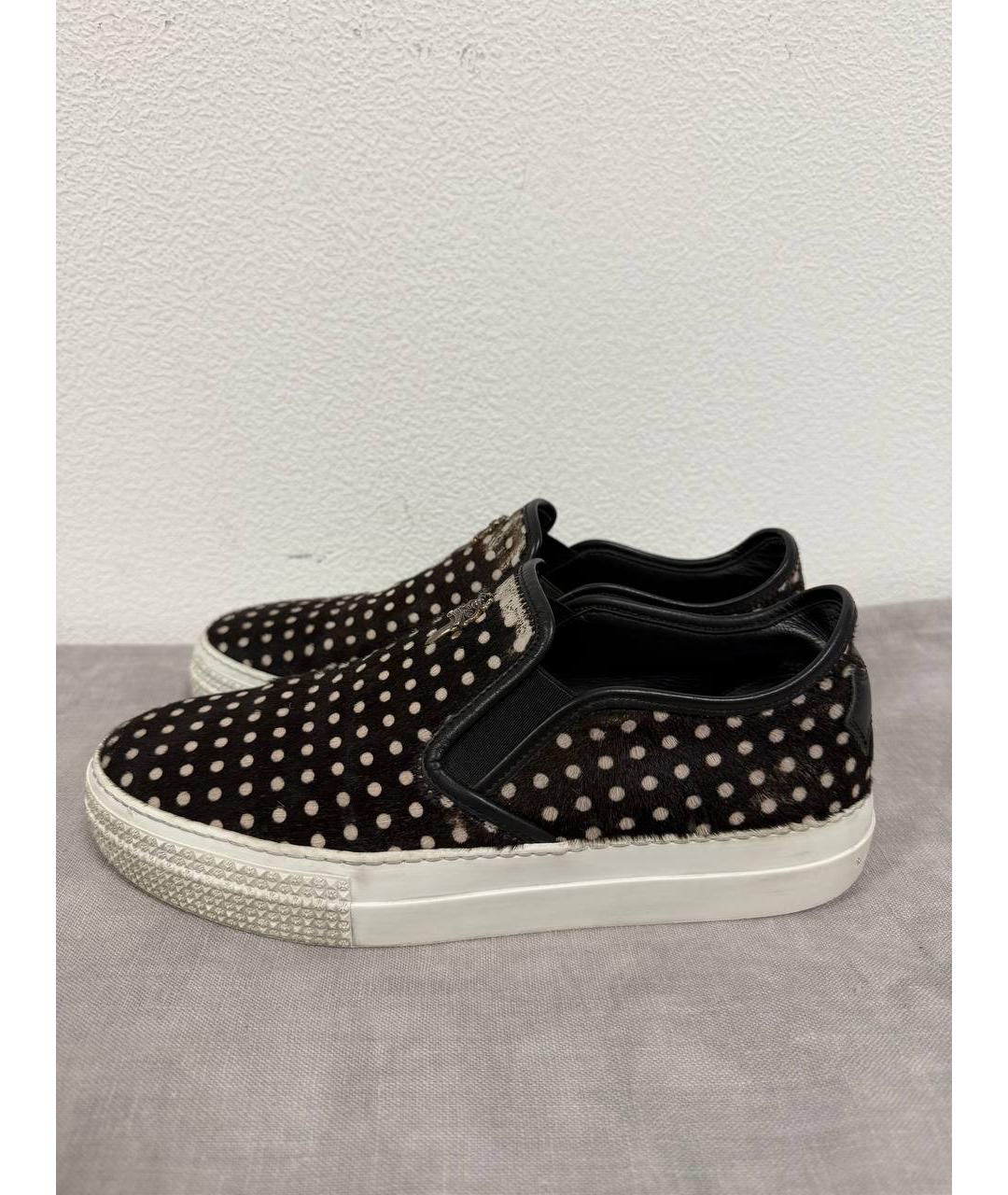 CHROME HEARTS Черные кожаные кеды, фото 2