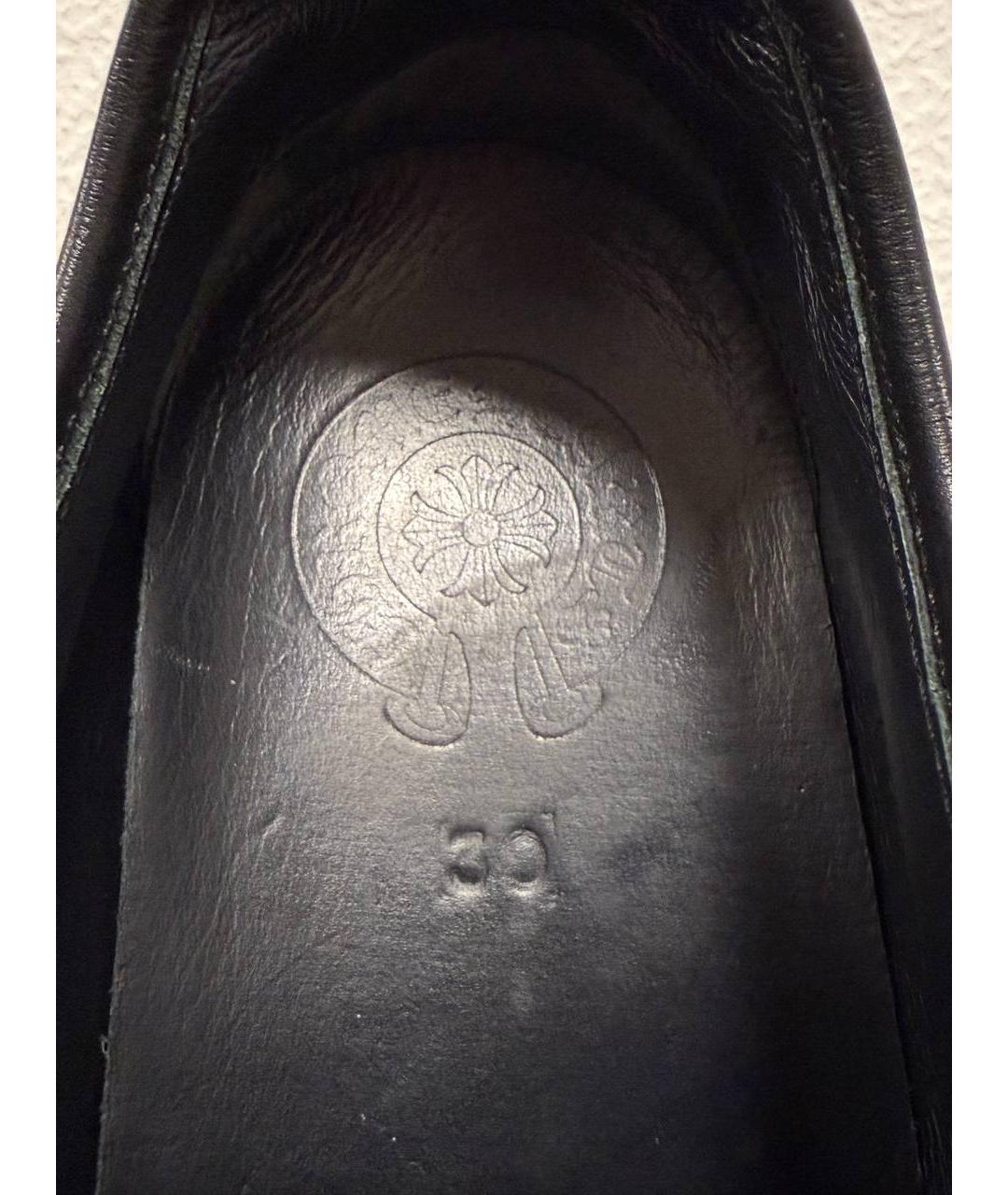 CHROME HEARTS Черные кожаные кеды, фото 6