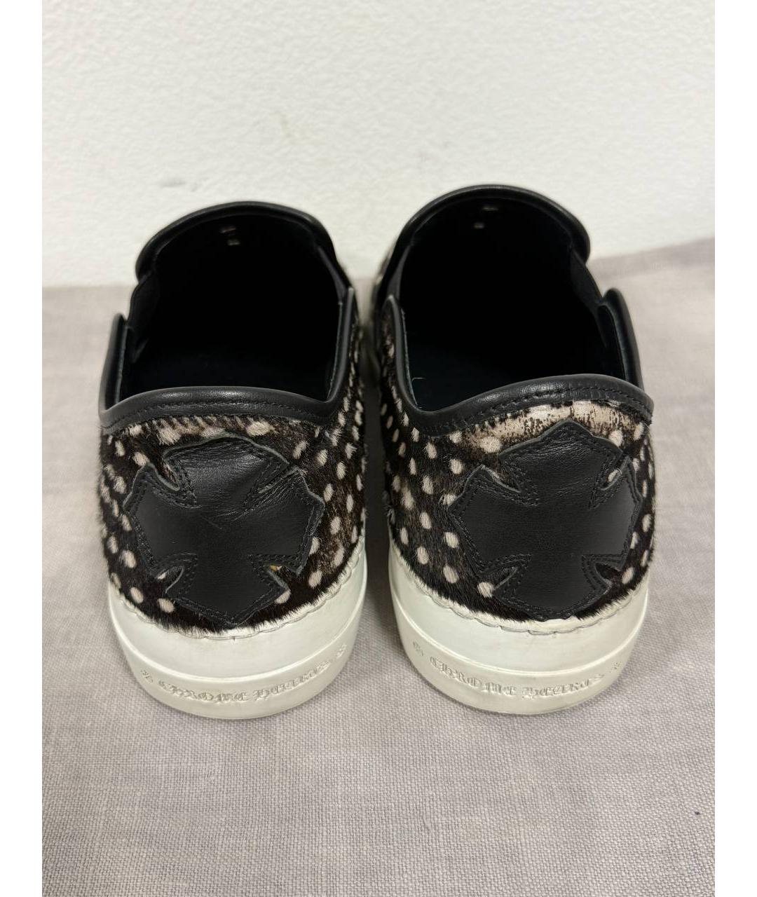 CHROME HEARTS Черные кожаные кеды, фото 4