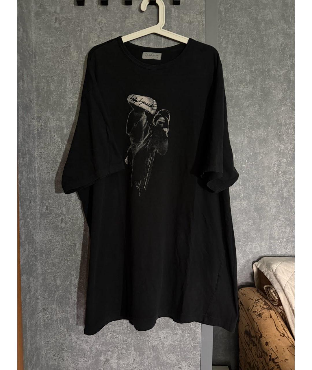 YOHJI YAMAMOTO Черная хлопковая футболка, фото 5
