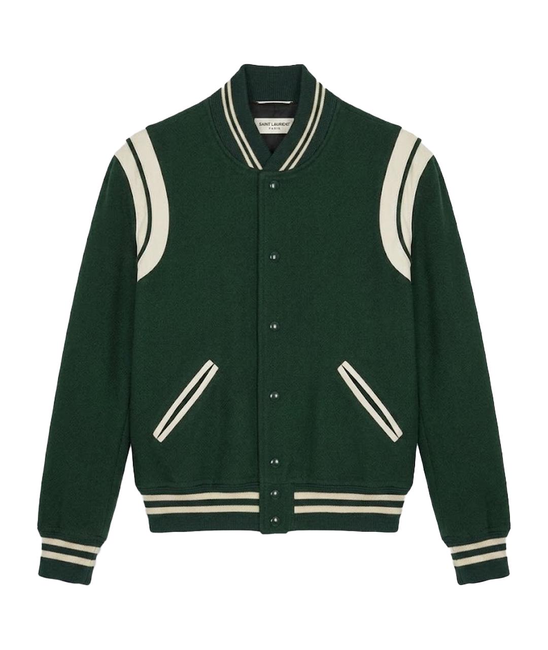 SAINT LAURENT Зеленая шерстяная куртка, фото 1