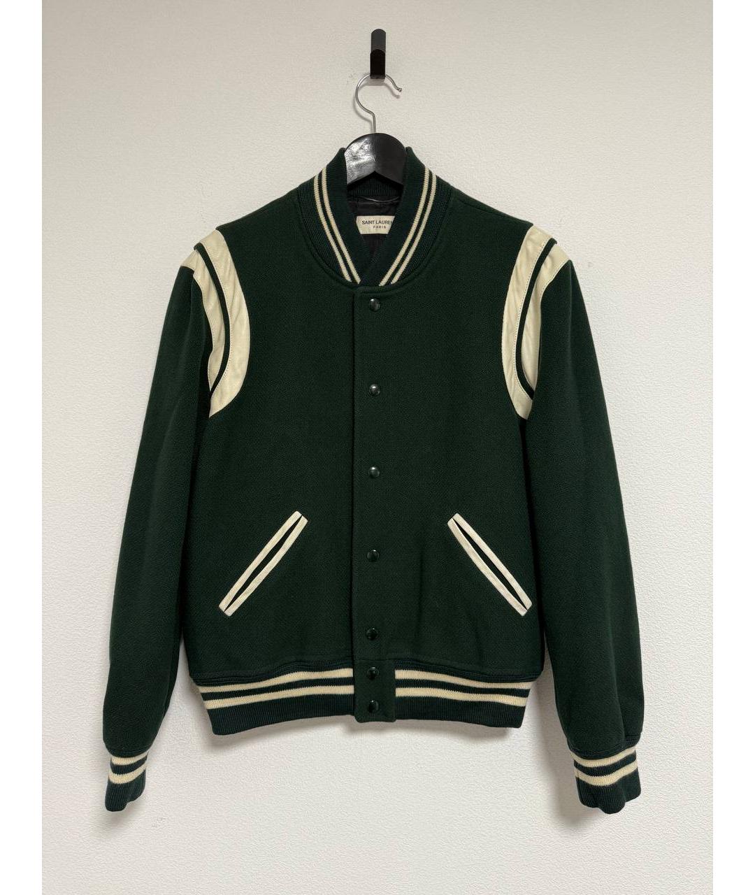 SAINT LAURENT Зеленая шерстяная куртка, фото 3