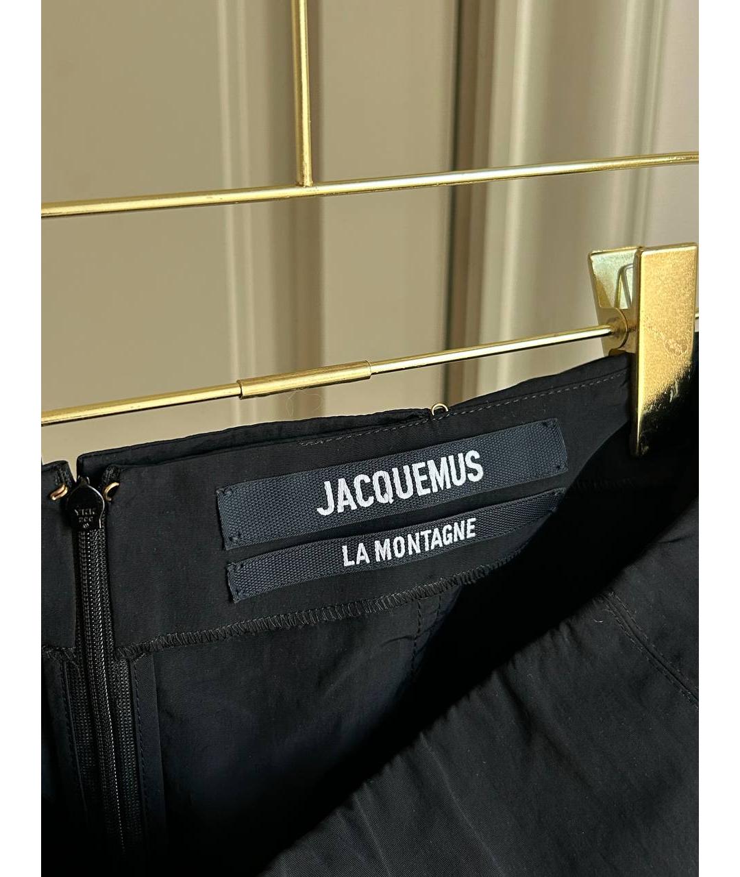 JACQUEMUS Черная полиамидовая юбка миди, фото 6