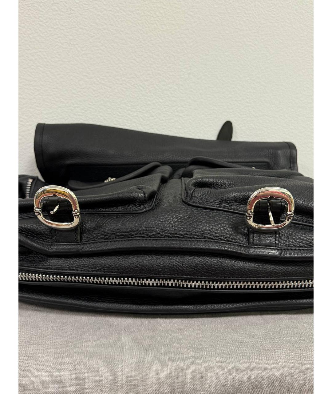 CHROME HEARTS Черная кожаная сумка на плечо, фото 4
