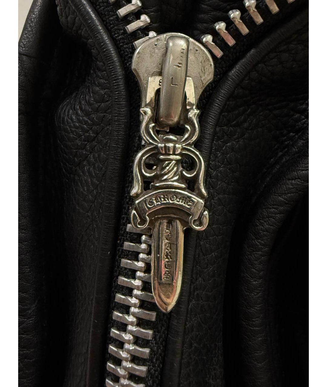CHROME HEARTS Черная кожаная сумка на плечо, фото 8