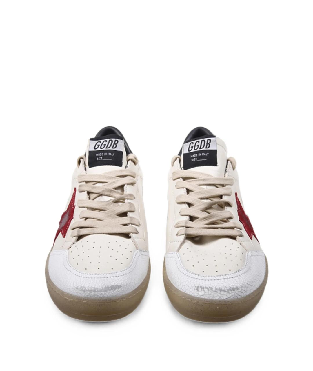 GOLDEN GOOSE Белые кожаные низкие кроссовки / кеды, фото 2