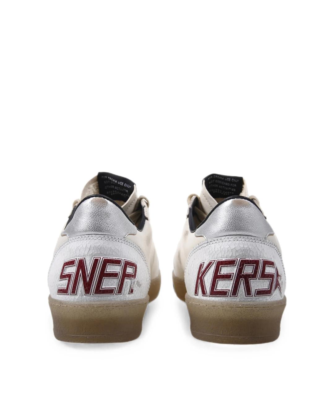 GOLDEN GOOSE Белые кожаные низкие кроссовки / кеды, фото 3