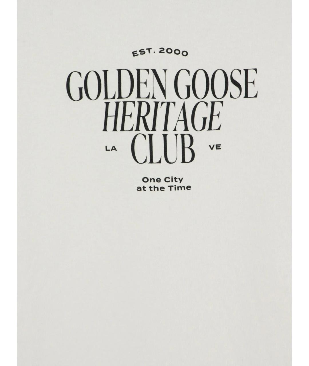 GOLDEN GOOSE Белая хлопковая футболка, фото 3