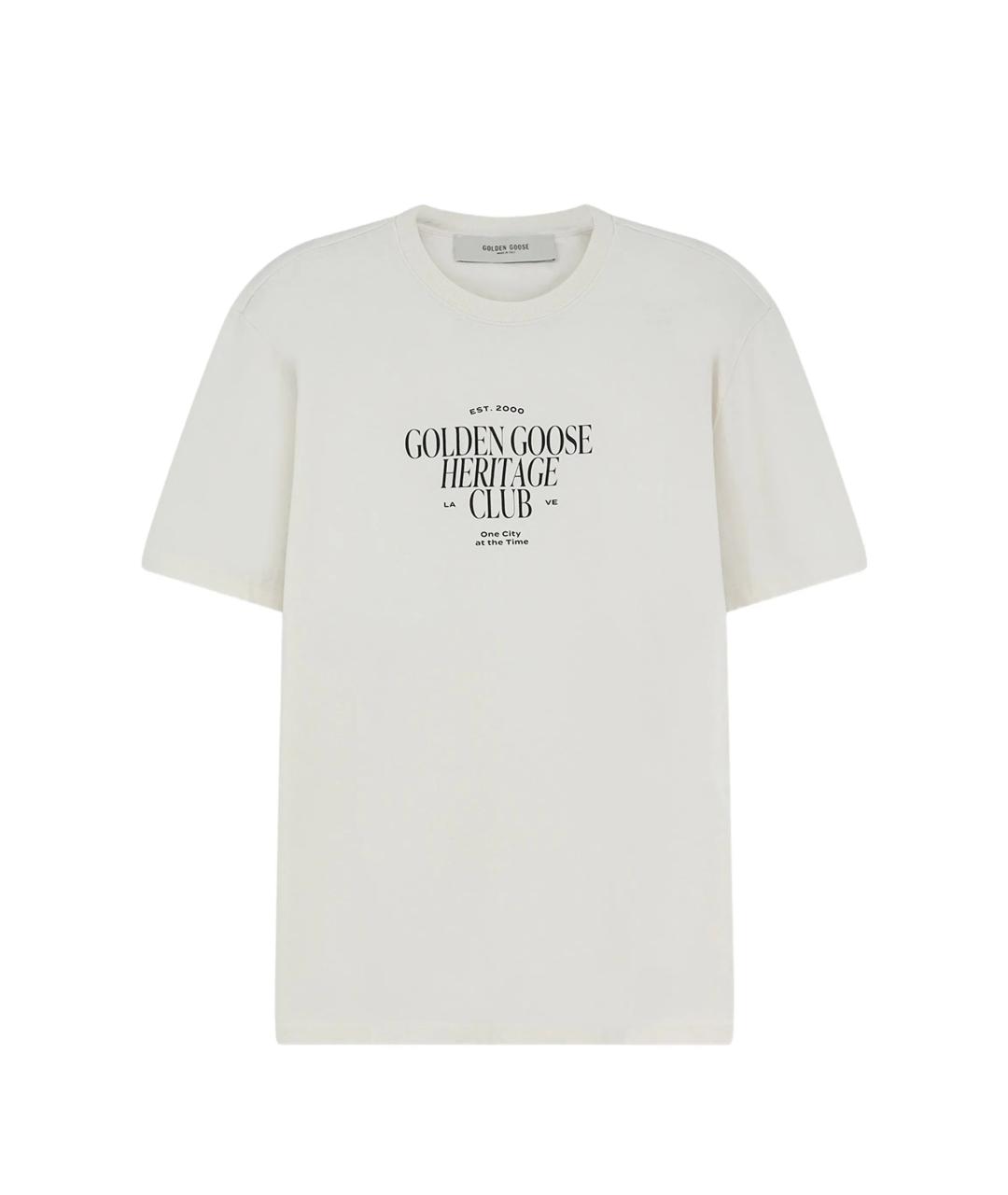 GOLDEN GOOSE Белая хлопковая футболка, фото 1