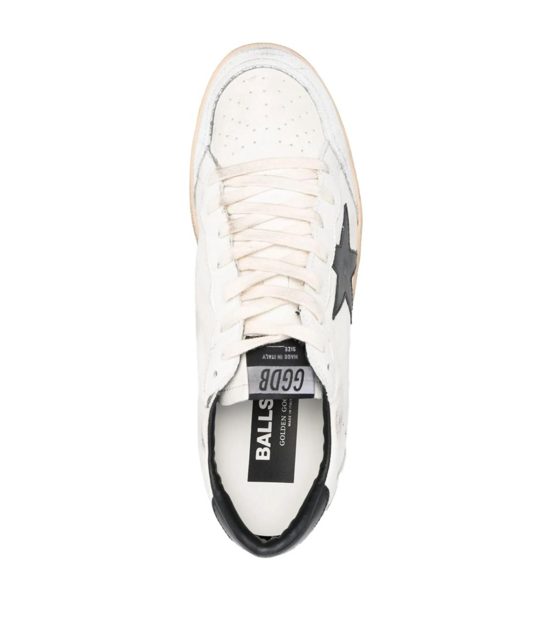 GOLDEN GOOSE Белые кожаные низкие кроссовки / кеды, фото 4