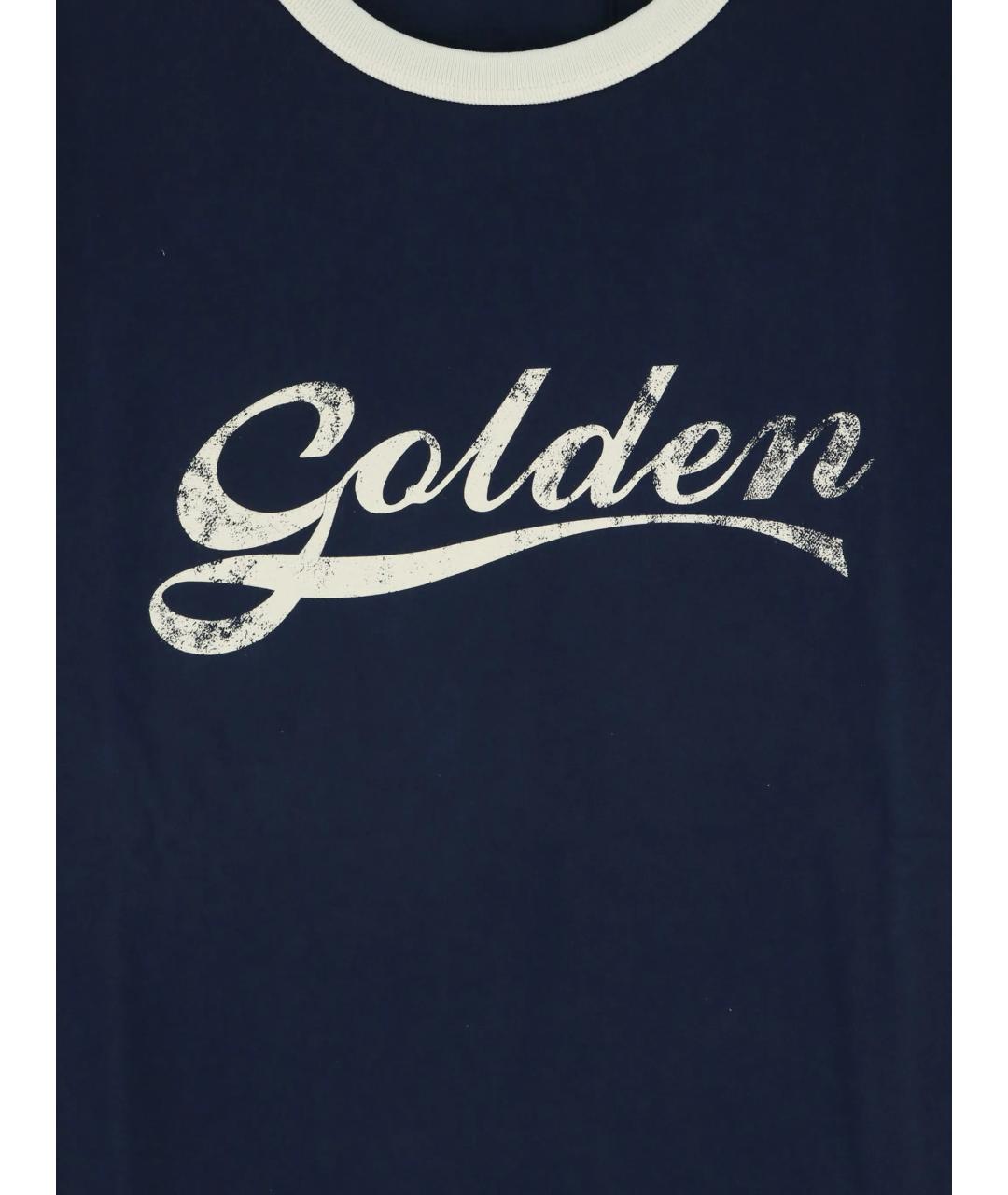 GOLDEN GOOSE Синяя хлопковая футболка, фото 3