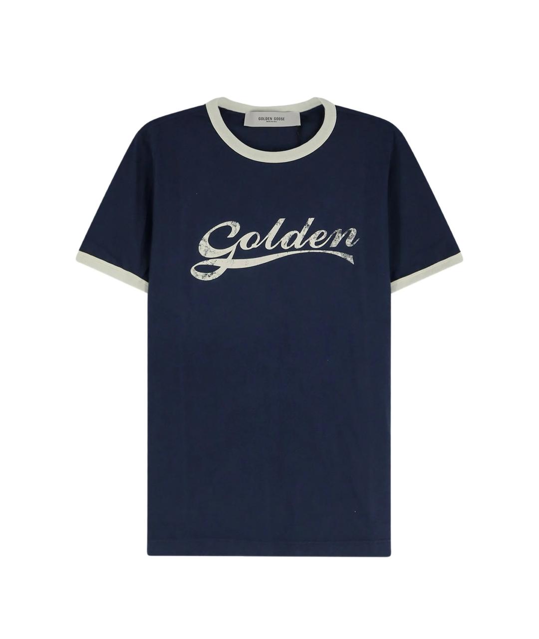 GOLDEN GOOSE Синяя хлопковая футболка, фото 1