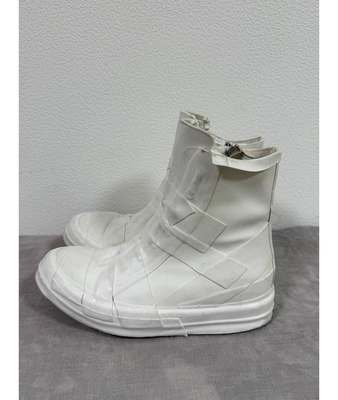 RICK OWENS Белые кожаные кеды, фото 6