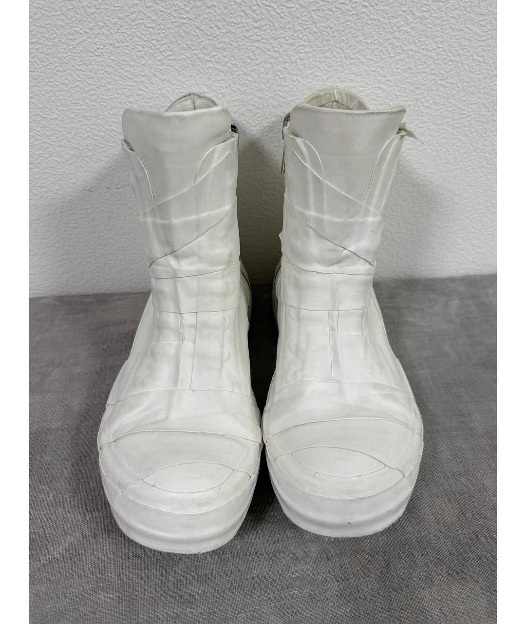 RICK OWENS Белые кожаные кеды, фото 3