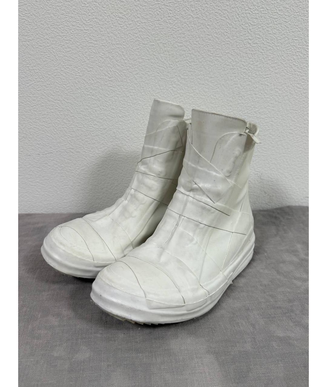 RICK OWENS Белые кожаные кеды, фото 2