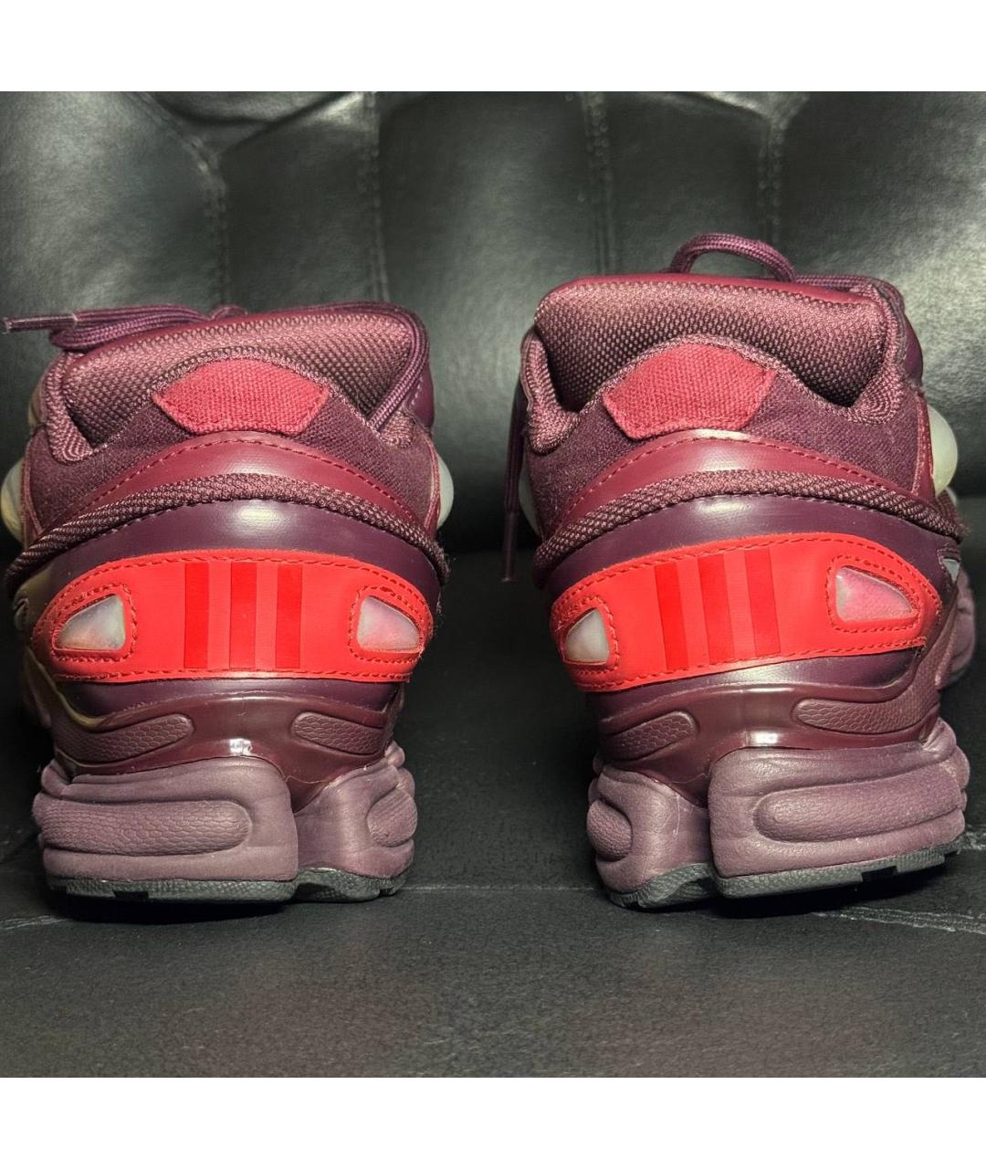 ADIDAS X RAF SIMONS Бордовые текстильные низкие кроссовки / кеды, фото 2
