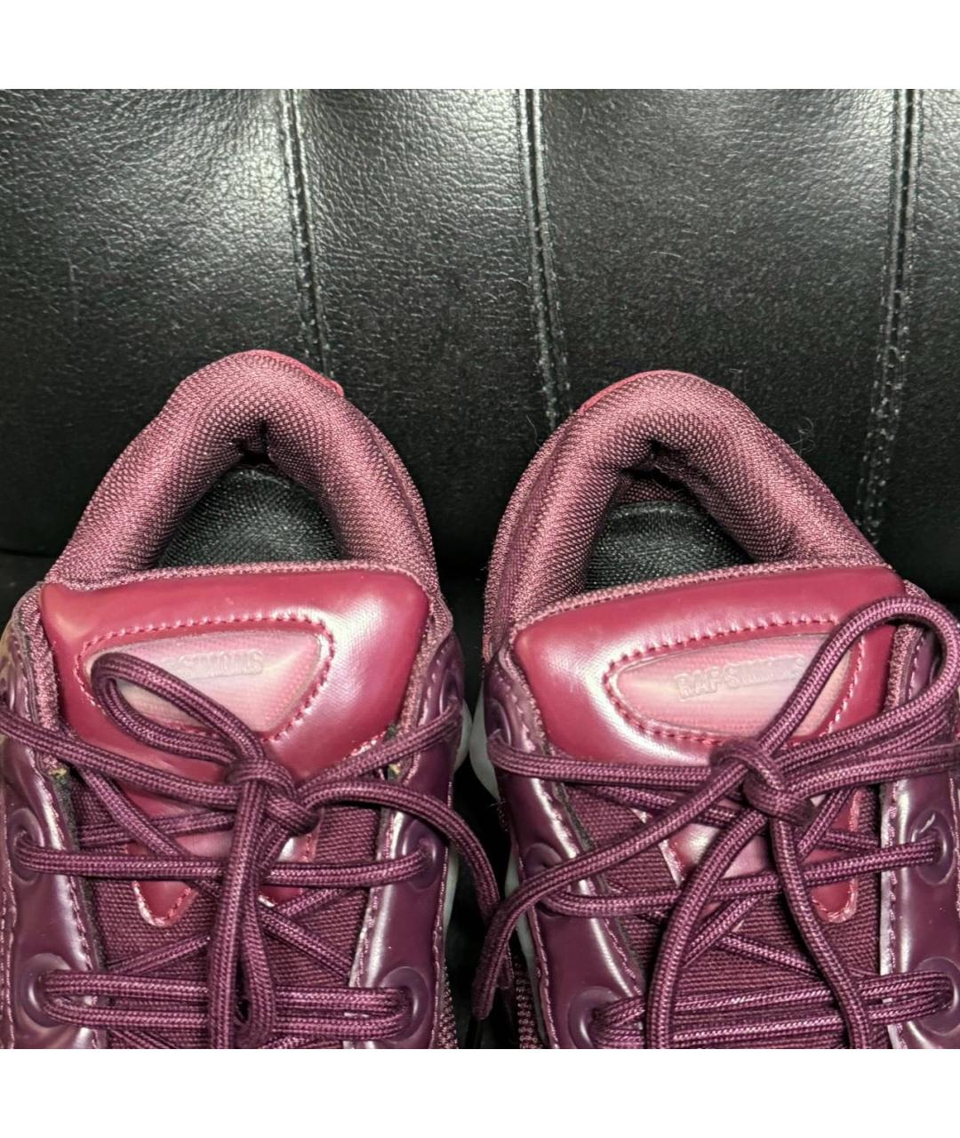 ADIDAS X RAF SIMONS Бордовые текстильные низкие кроссовки / кеды, фото 8