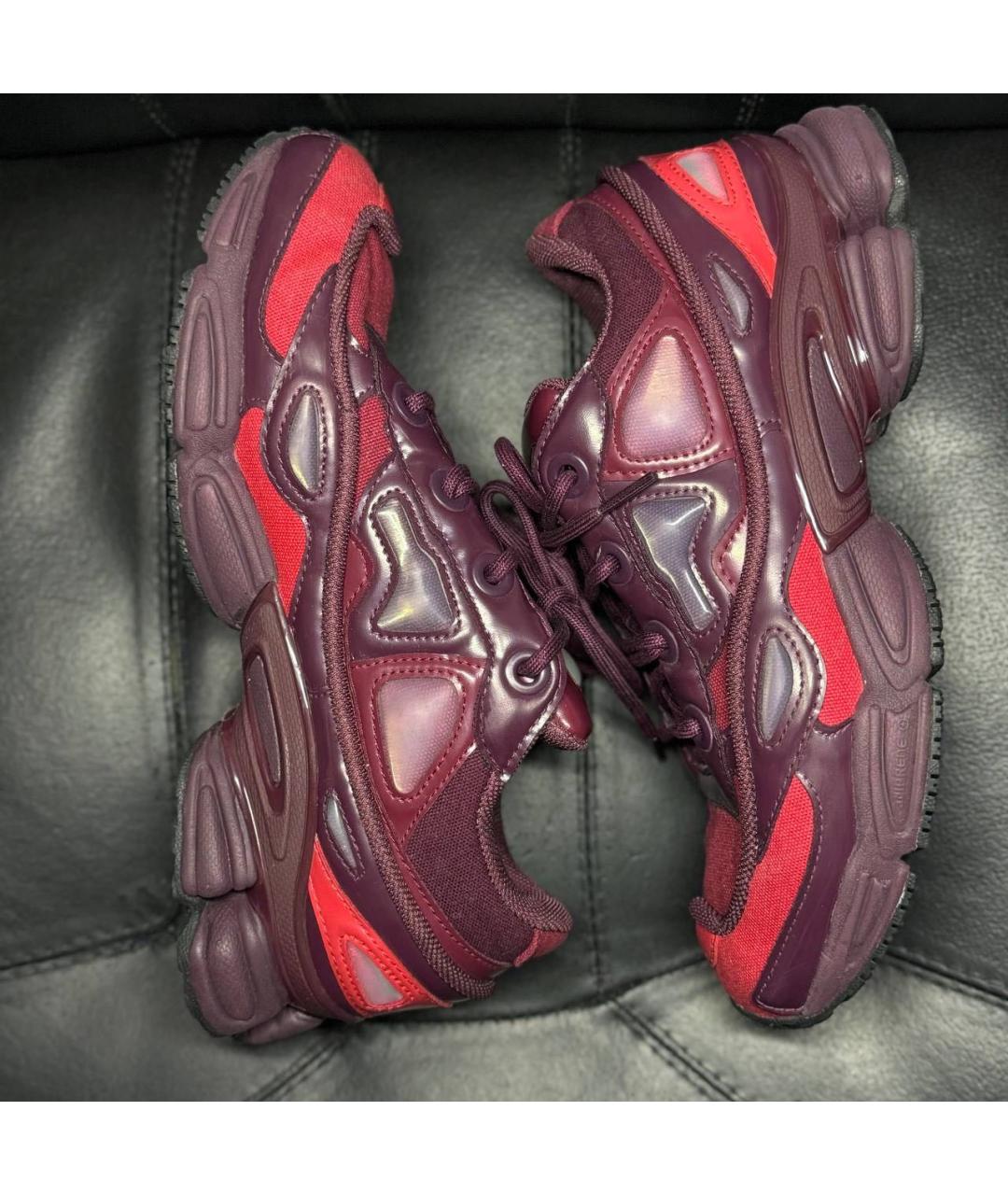 ADIDAS X RAF SIMONS Бордовые текстильные низкие кроссовки / кеды, фото 5