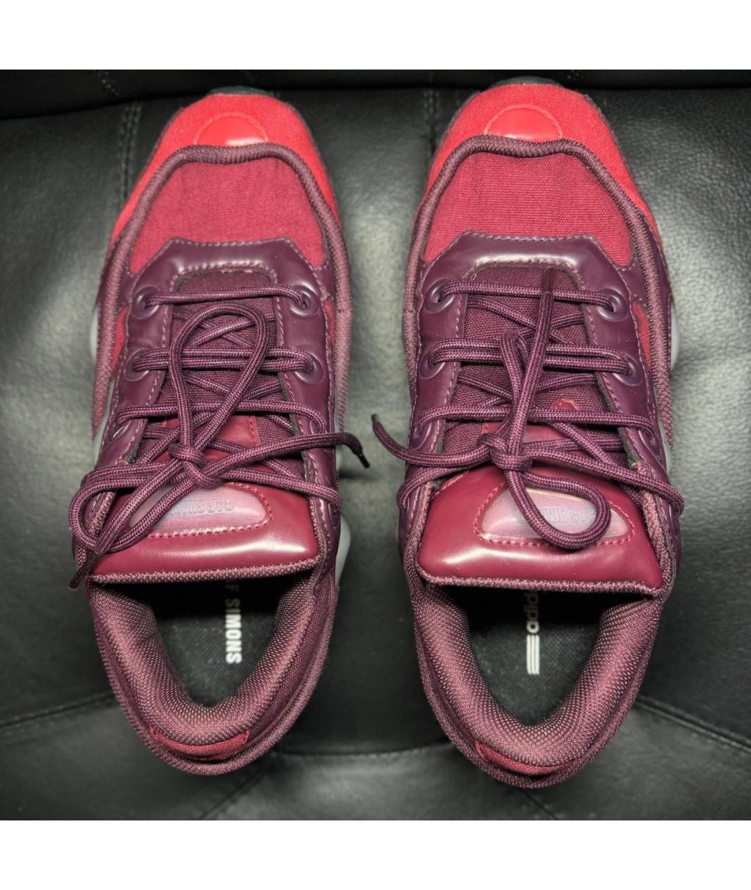ADIDAS X RAF SIMONS Бордовые текстильные низкие кроссовки / кеды, фото 7