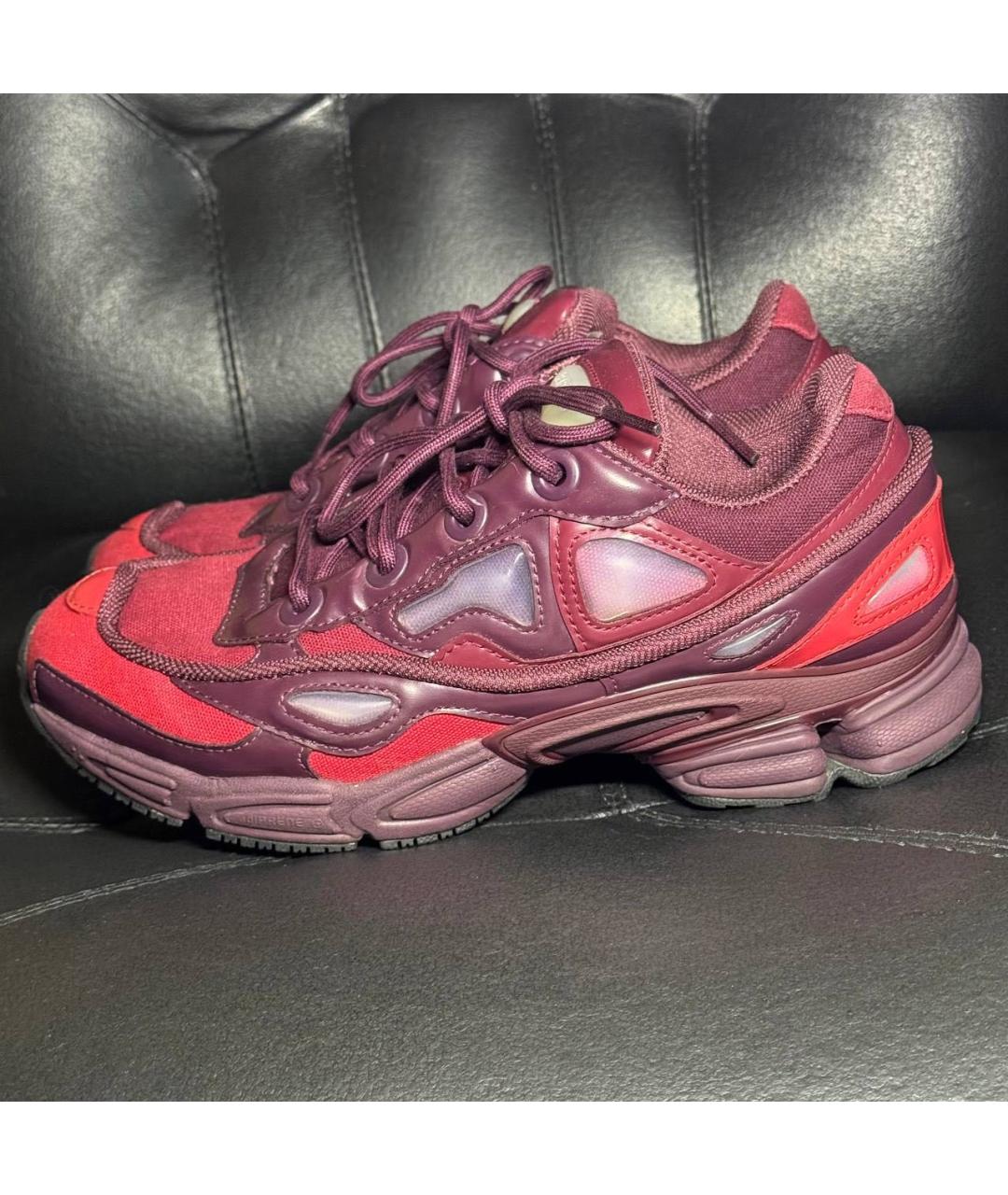 ADIDAS X RAF SIMONS Бордовые текстильные низкие кроссовки / кеды, фото 3