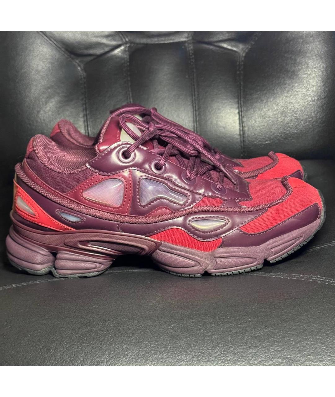 ADIDAS X RAF SIMONS Бордовые текстильные низкие кроссовки / кеды, фото 9