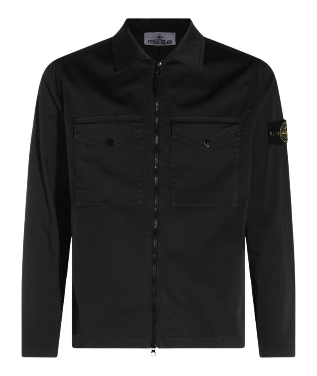 STONE ISLAND Черная хлопковая кэжуал рубашка, фото 1
