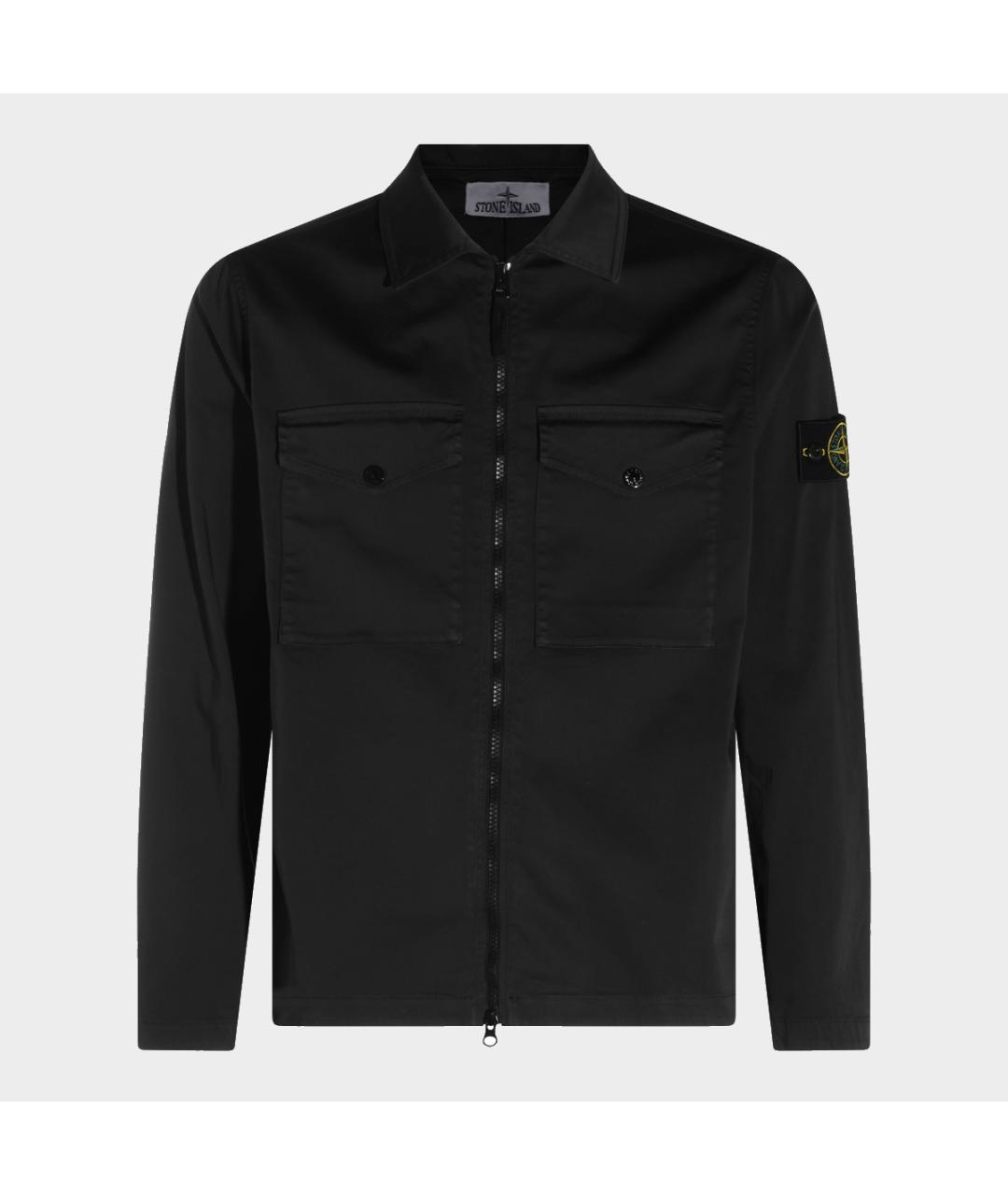 STONE ISLAND Черная хлопковая кэжуал рубашка, фото 3
