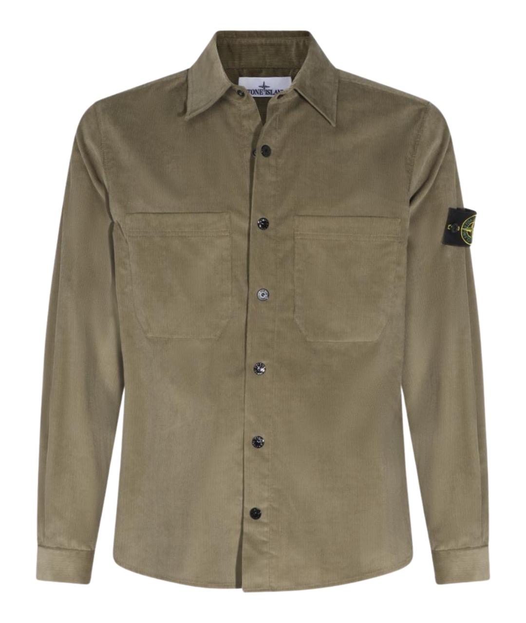 STONE ISLAND Хаки хлопковая кэжуал рубашка, фото 1