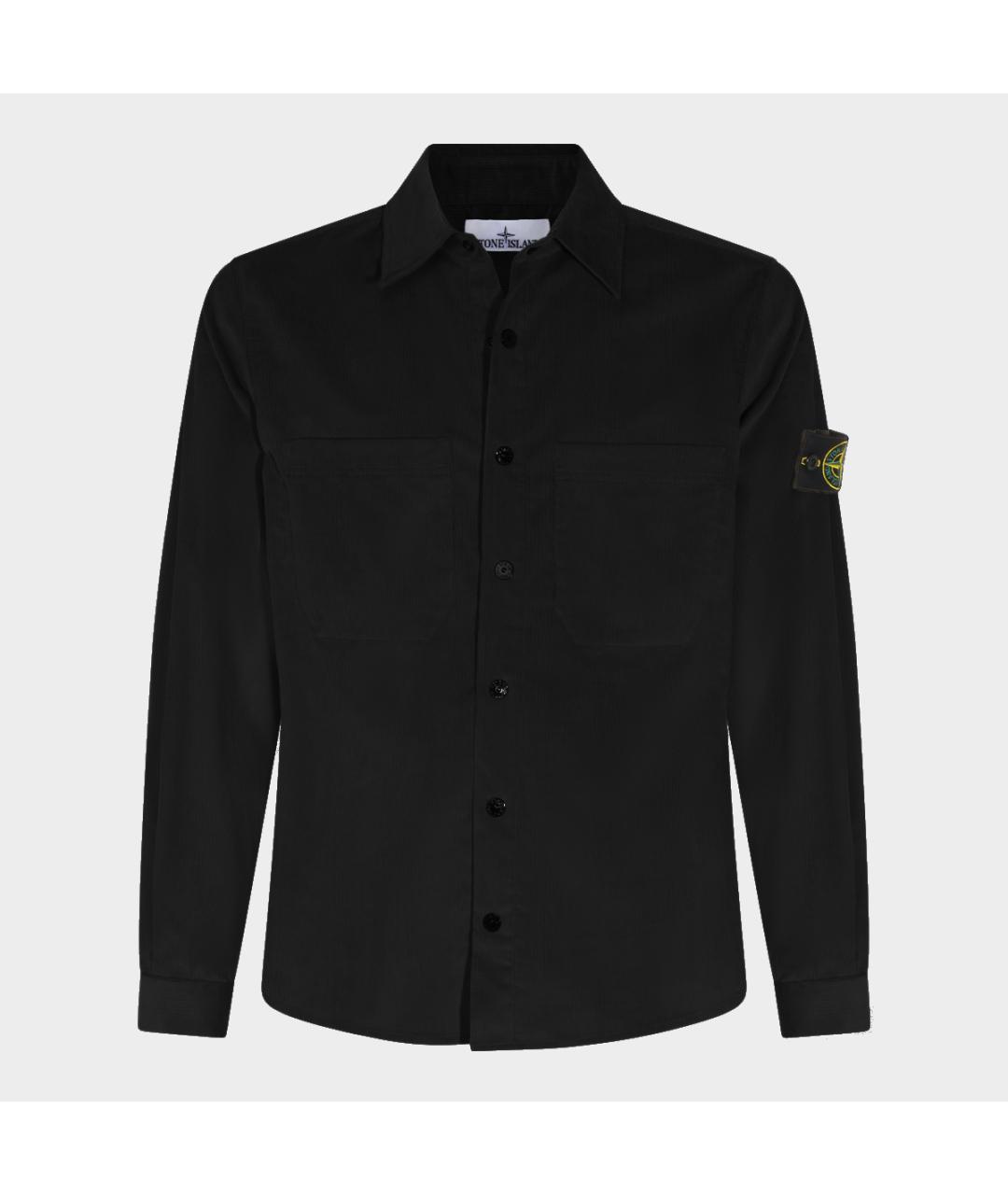 STONE ISLAND Черная хлопковая кэжуал рубашка, фото 3