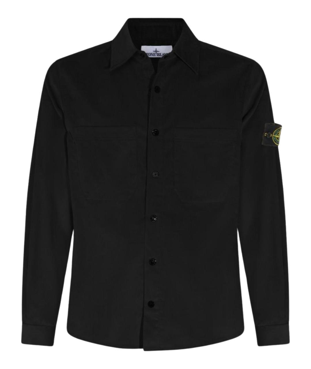 STONE ISLAND Черная хлопковая кэжуал рубашка, фото 1