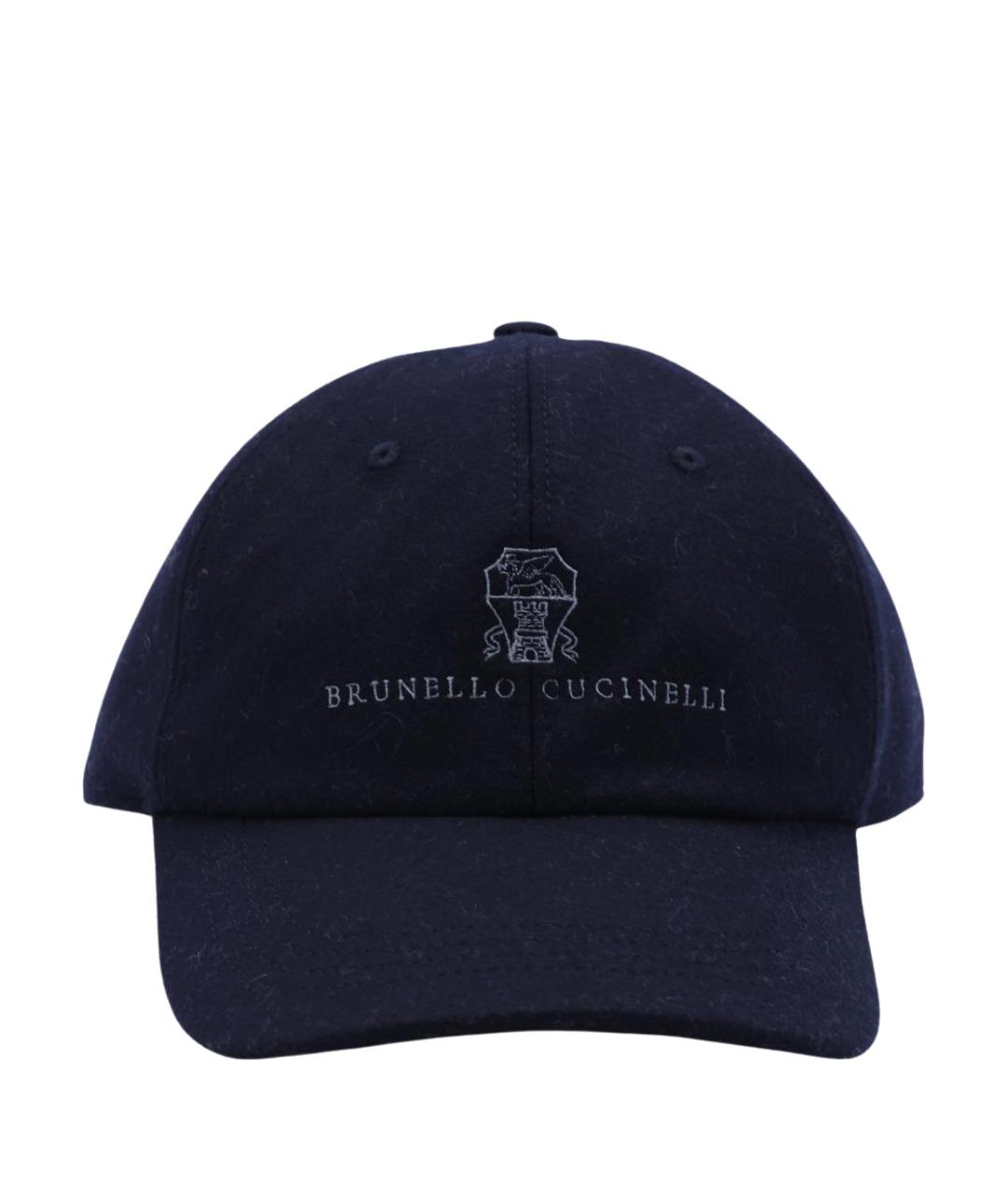 BRUNELLO CUCINELLI Темно-синяя хлопковая кепка/бейсболка, фото 1