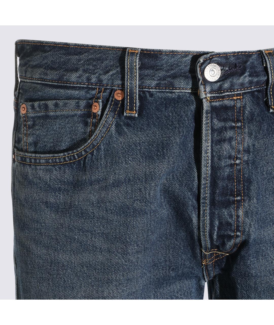 LEVI'S Голубые хлопковые прямые джинсы, фото 3