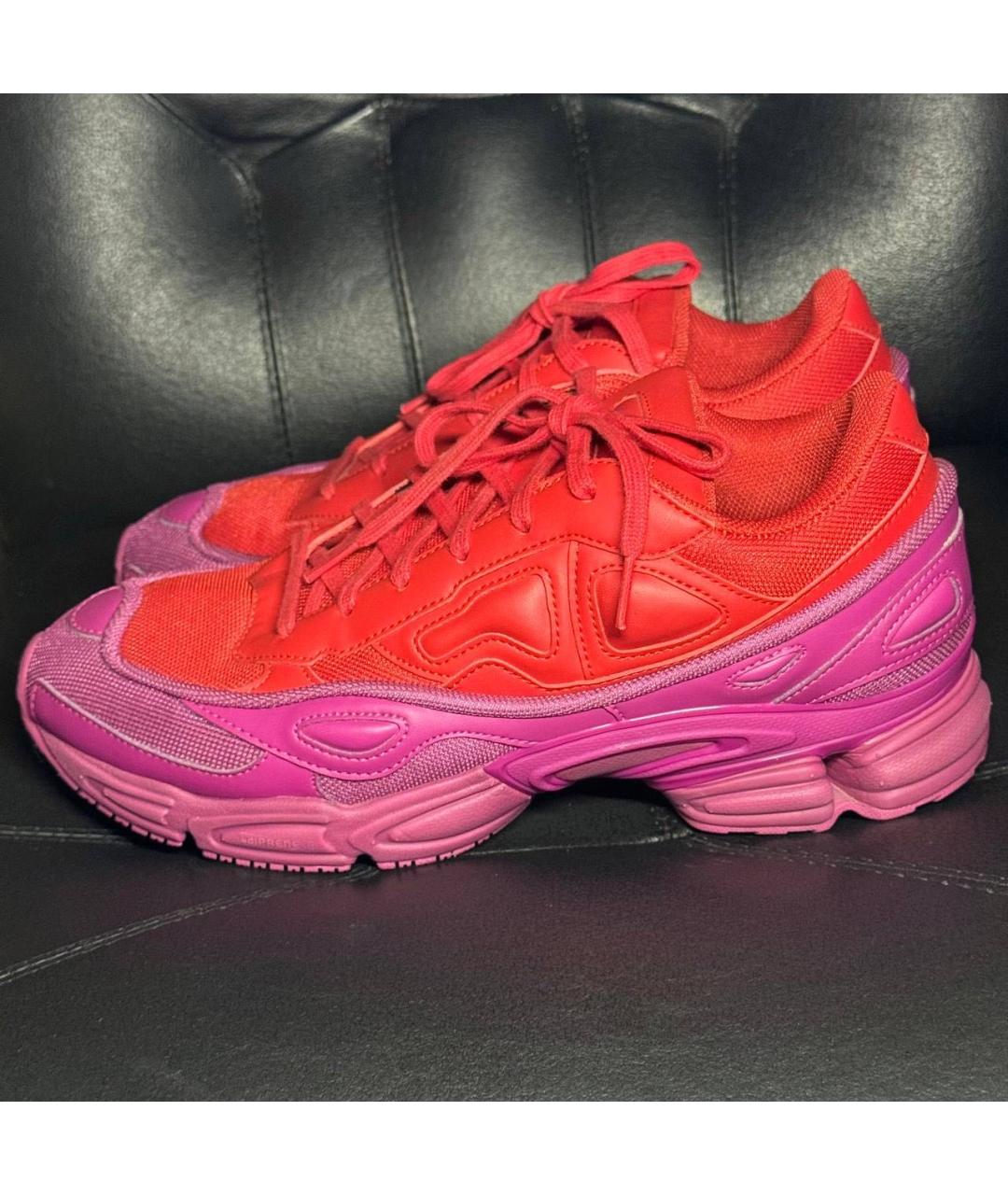 ADIDAS X RAF SIMONS Красные текстильные низкие кроссовки / кеды, фото 3
