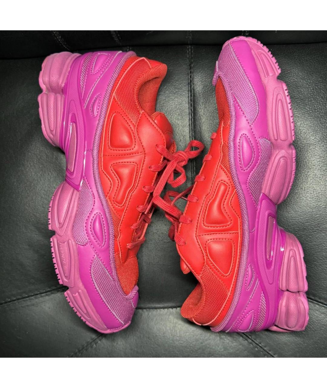 ADIDAS X RAF SIMONS Красные текстильные низкие кроссовки / кеды, фото 4