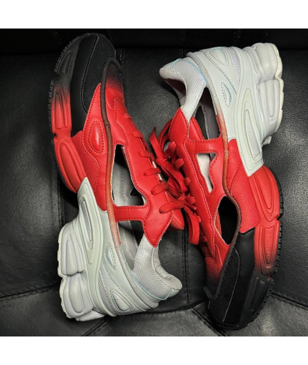 ADIDAS X RAF SIMONS Красные текстильные низкие кроссовки / кеды, фото 5