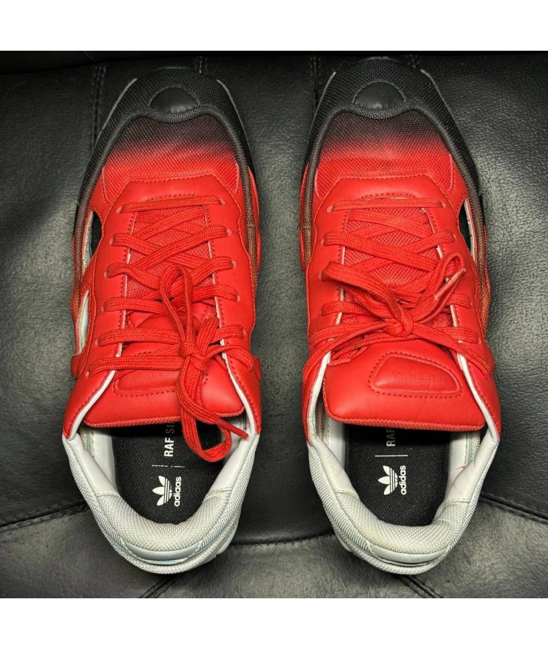 ADIDAS X RAF SIMONS Красные текстильные низкие кроссовки / кеды, фото 7