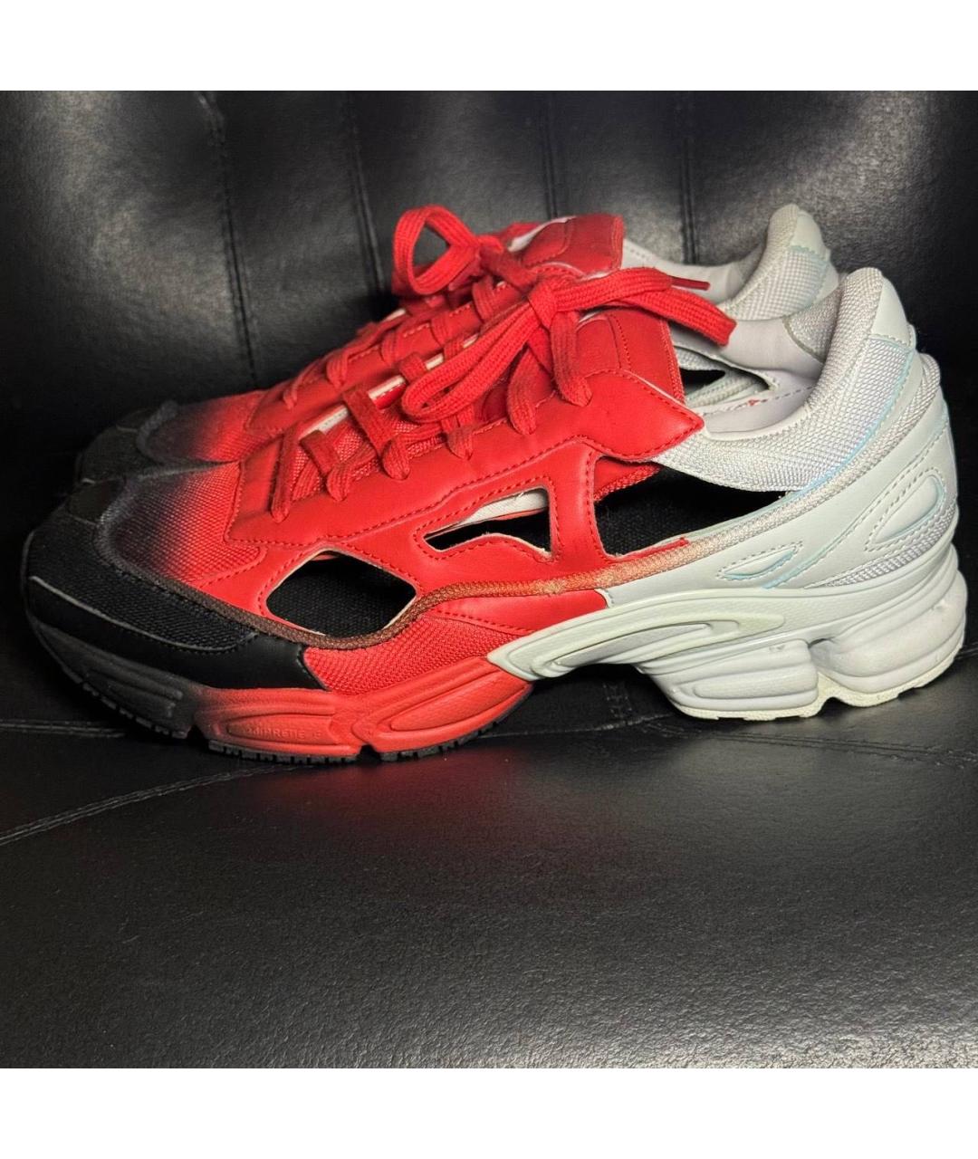 ADIDAS X RAF SIMONS Красные текстильные низкие кроссовки / кеды, фото 3